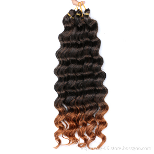 20 inch Synthetic Deep Wave Hair Extension Wholesale Ocean Wave Crochet Hair Ombre Water Deep Curly Braid Hair